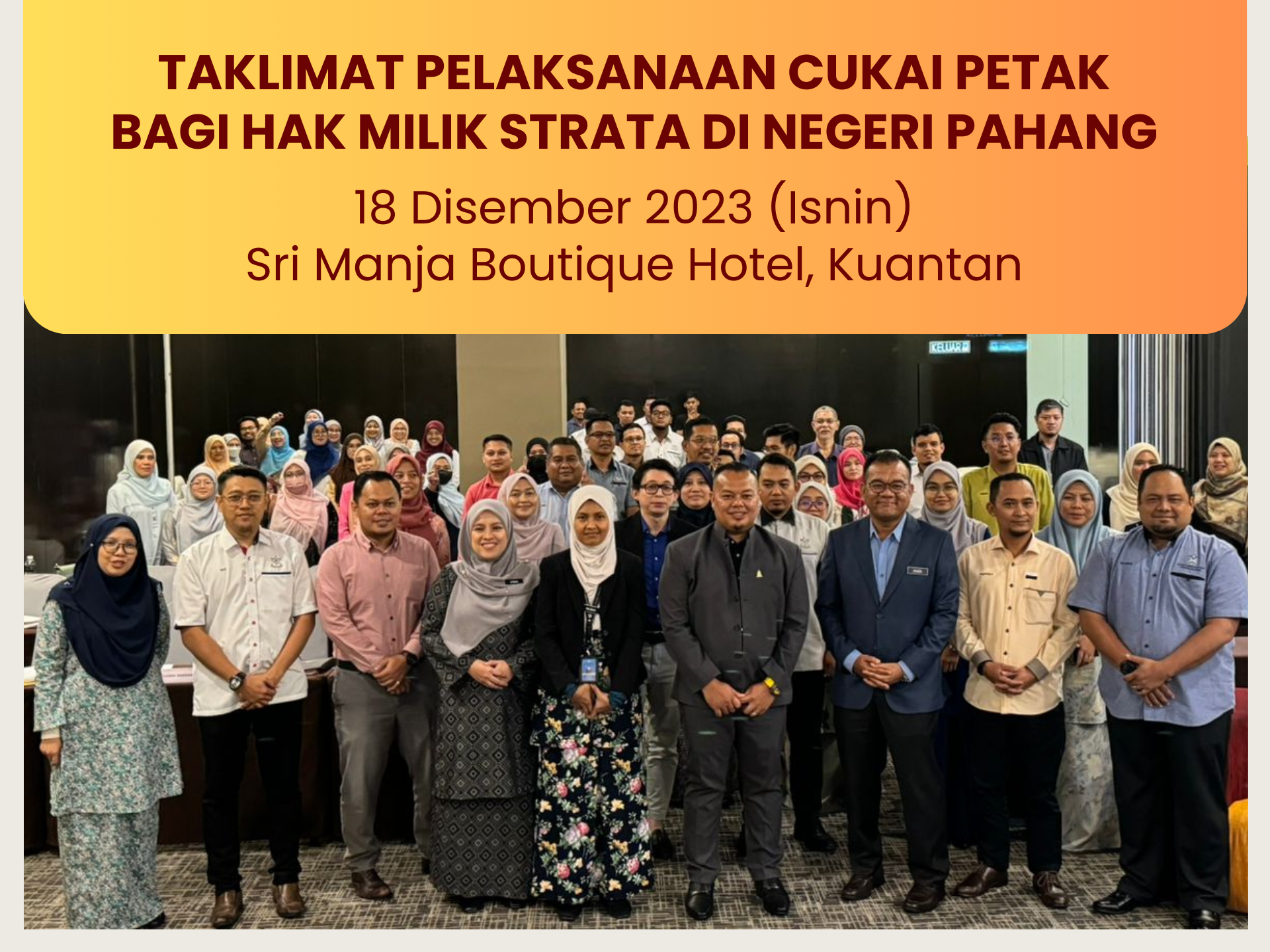 Taklimat Pelaksananaan Cukai Petak Taklimat Pelaksananaan Cukai Petak